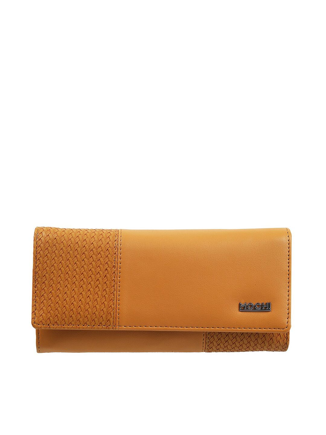 Mochi Yellow & Brown Textured Purse Clutch-picture-22