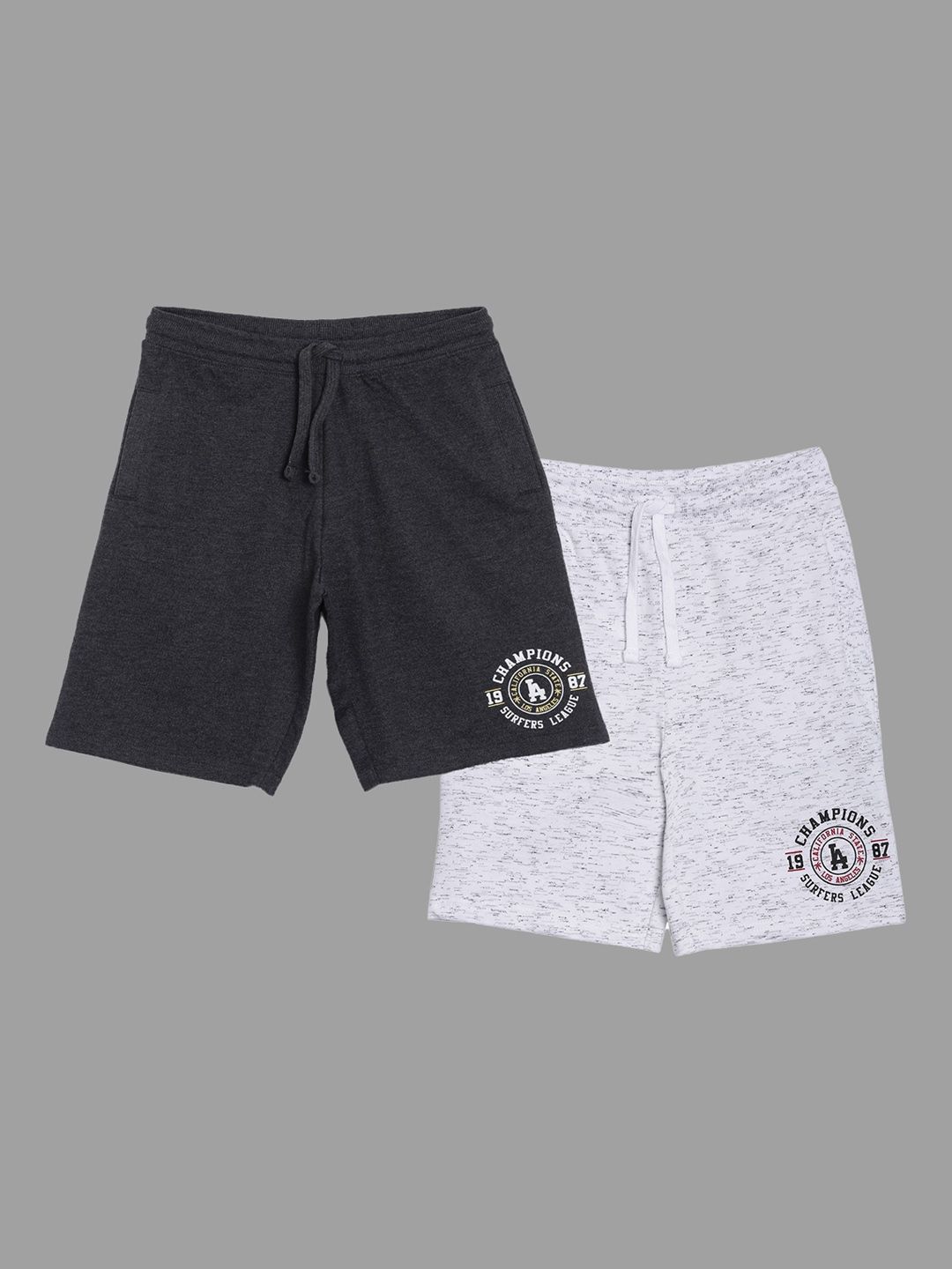 3PIN Boys Pack of 2 Regular Fit Cotton Shorts-picture-32