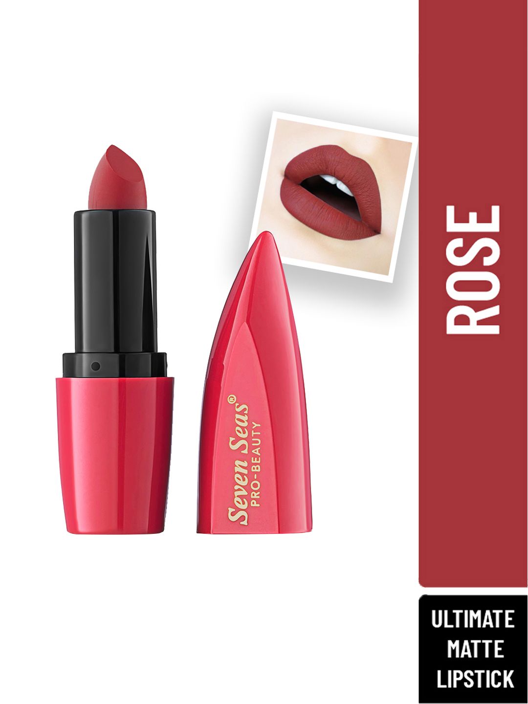 Seven Seas Red Ultimate  Full Coverage Matte Lipstick- Rose-image-33
