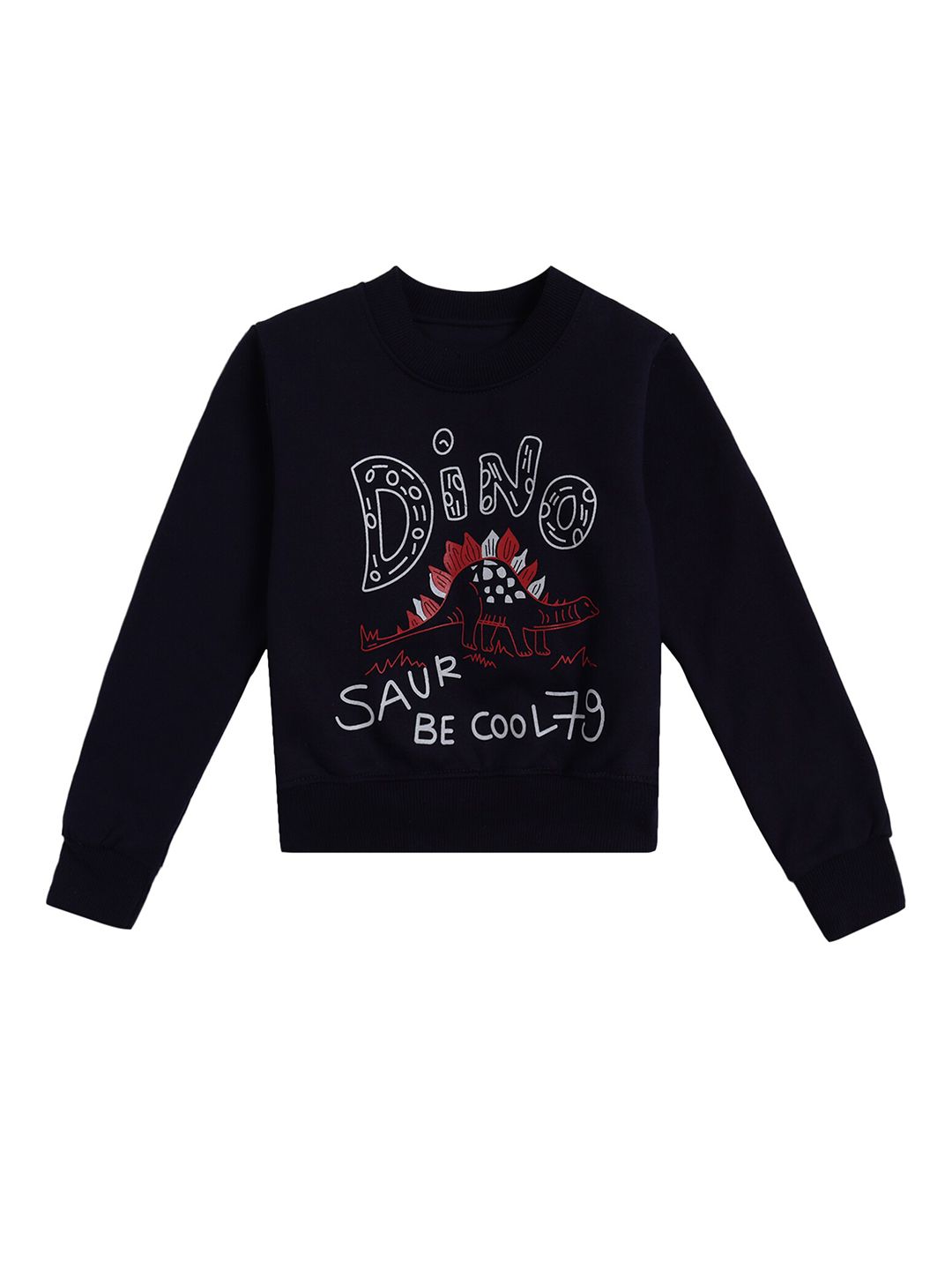 DYCA Boys Navy Blue Typography Printed Sweatshirt-image-7