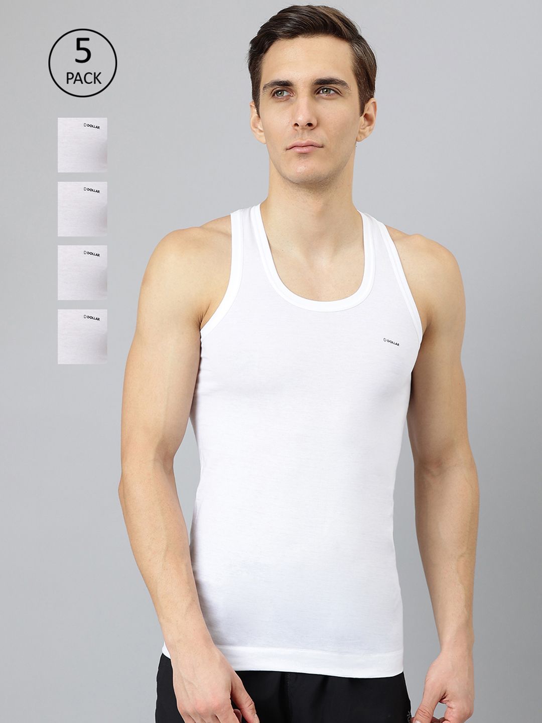 Dollar Bigboss Pack of 5 Combed Cotton Shrinkless Vest MDVE-01-PO5-picture-49