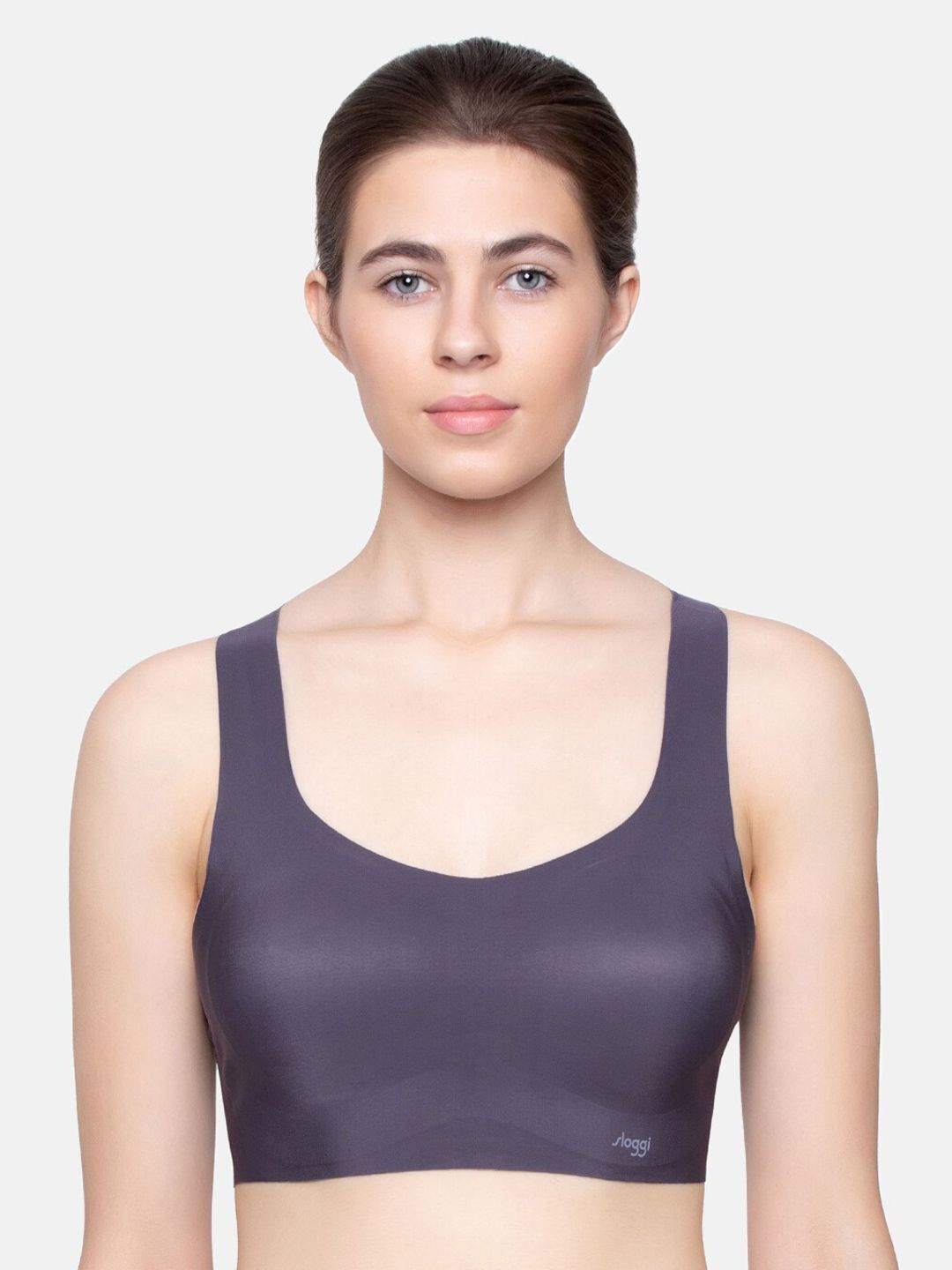 Sloggi Grey Removable Padded Seamless Non-Wired T-shirt Bra