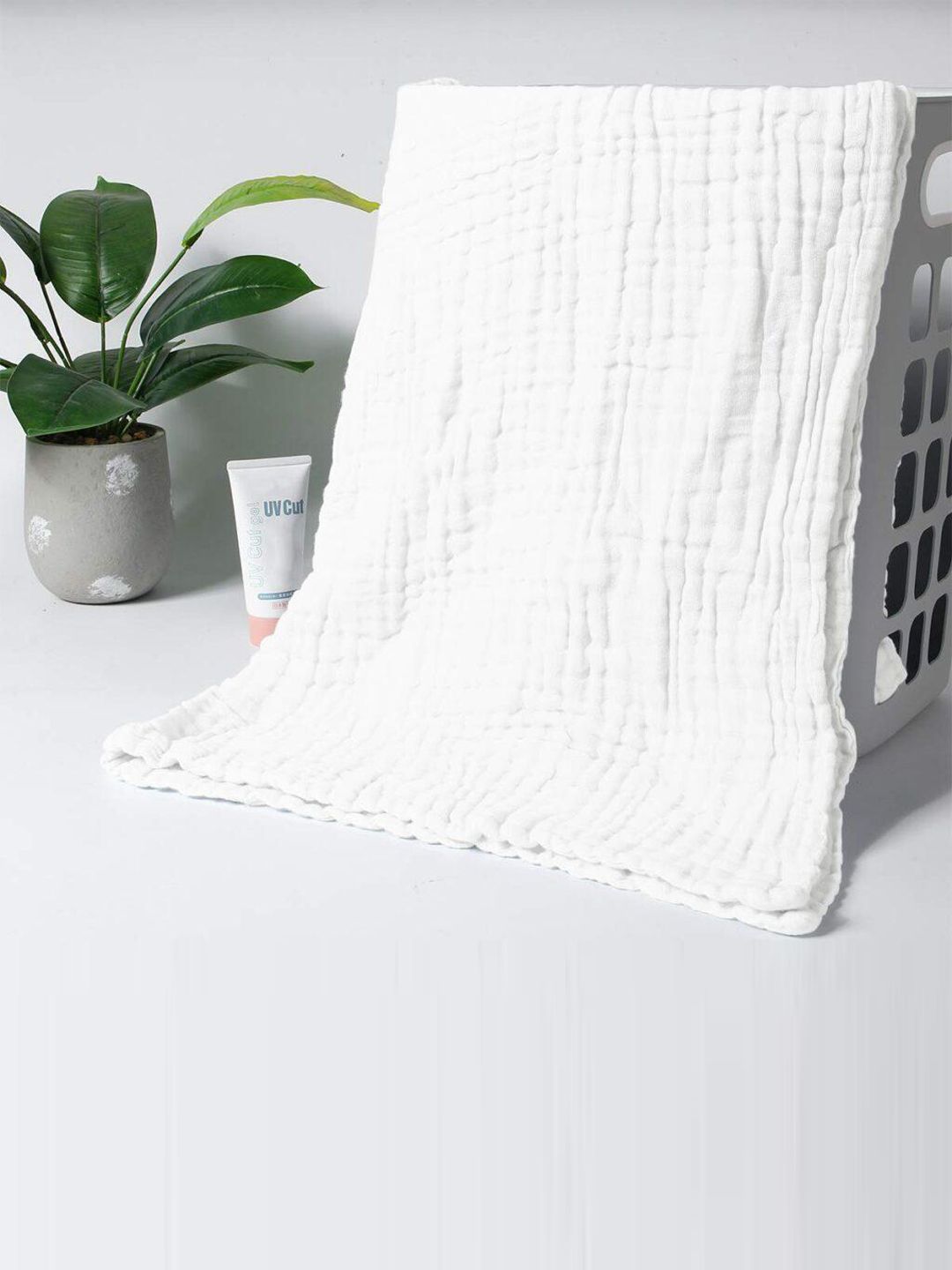 Moms Home Kids White Solid Organic Cotton 500 GSM Bath Towel-image-17