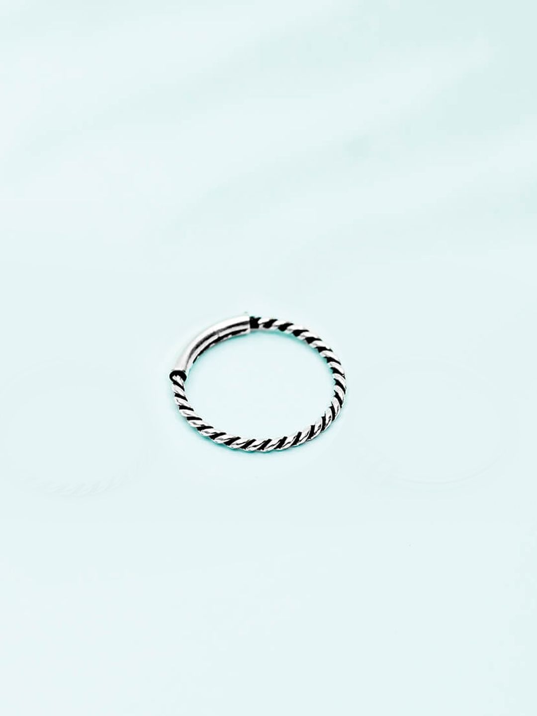 Zavya  925 Sterling Silver Oxidised Silver-Plated Nose Ring-picture-10