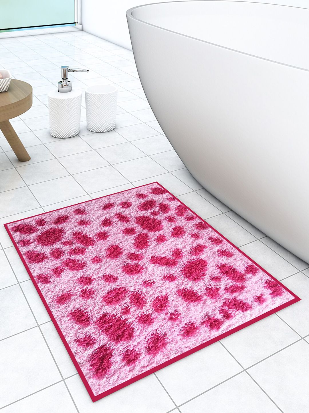 Athom Trendz Pink Printed Anti-Skid Doormats-picture-2