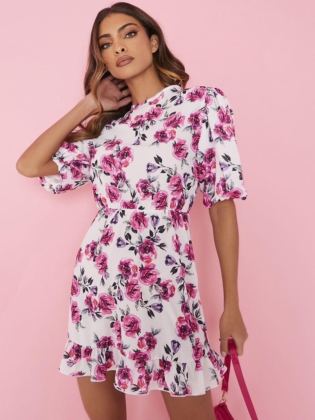 i saw it first pink floral dress