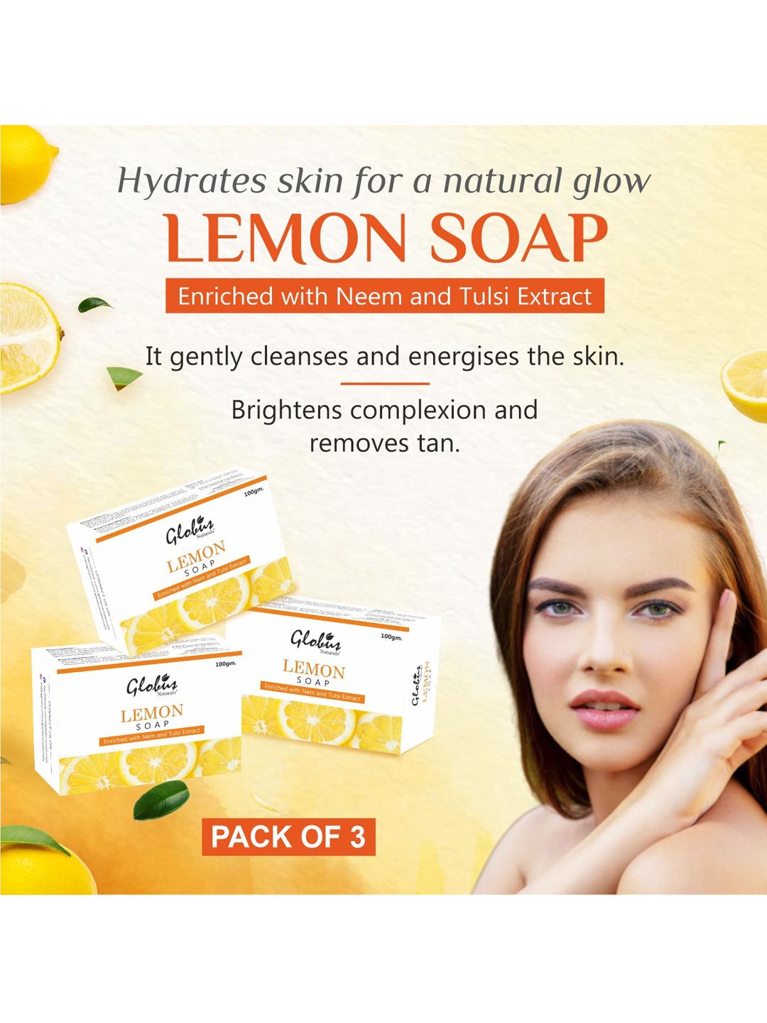 Globus naturals Set of 3 Refreshing Lemon Vitamin C Soap 100 g each-picture-40