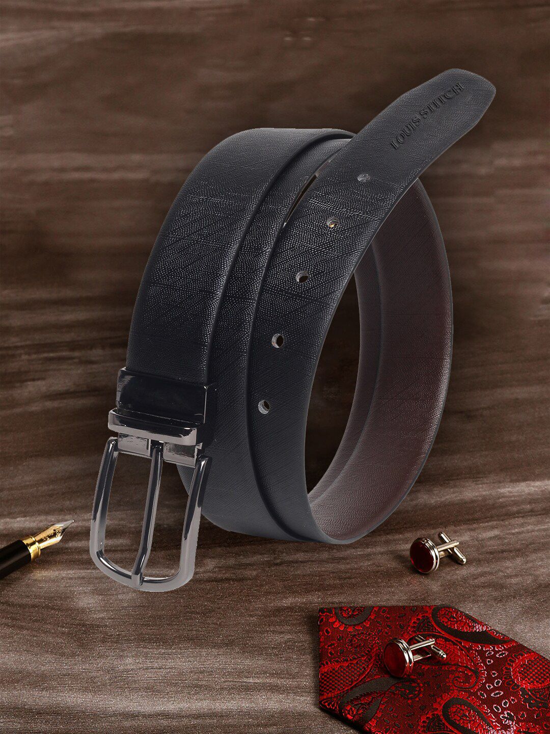 MUTAQINOTI Men Black Leather Formal Belt-picture-28