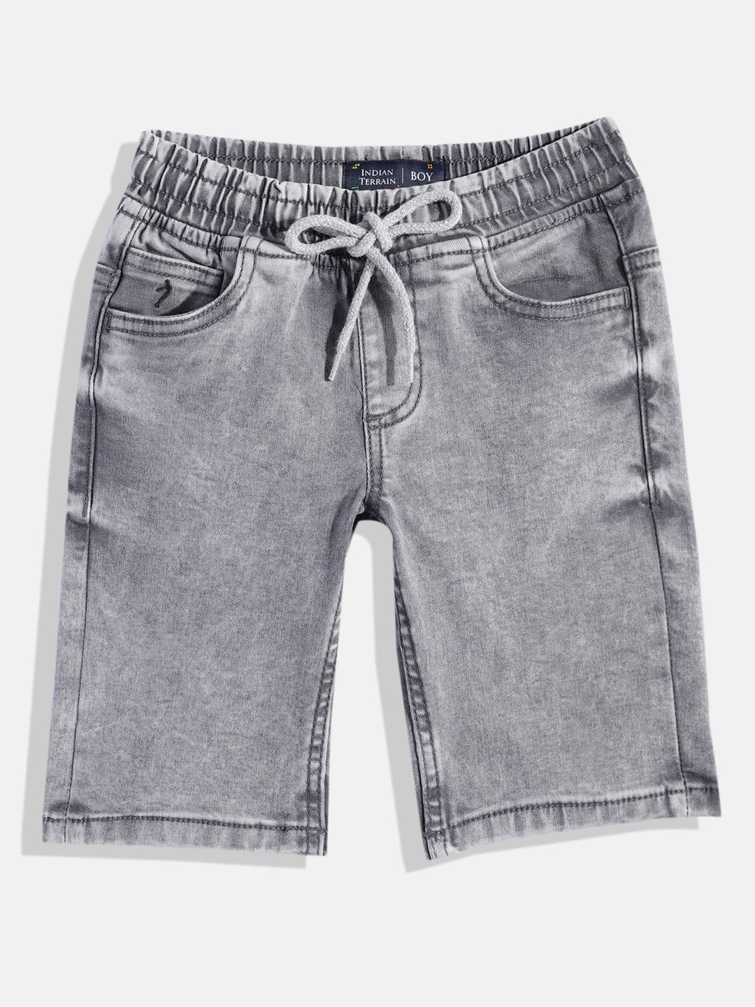 Buy Indian Terrain Indian Terrain Boys Washed Denim Shorts at Redfynd