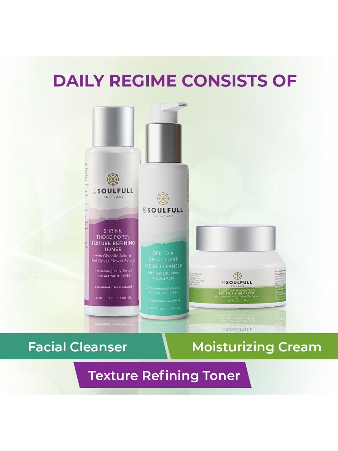 BE SOULFULL Set of Face Cleanser - Moisturizing Cream - Toner-picture-31