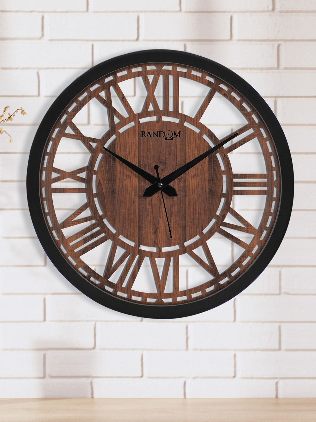 RANDOM Brown & Black Contemporary Wall Clock-picture-17