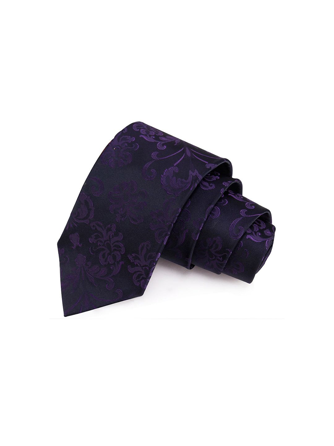 PELUCHE Men Purple & Navy Blue Printed Broad Tie-picture-29