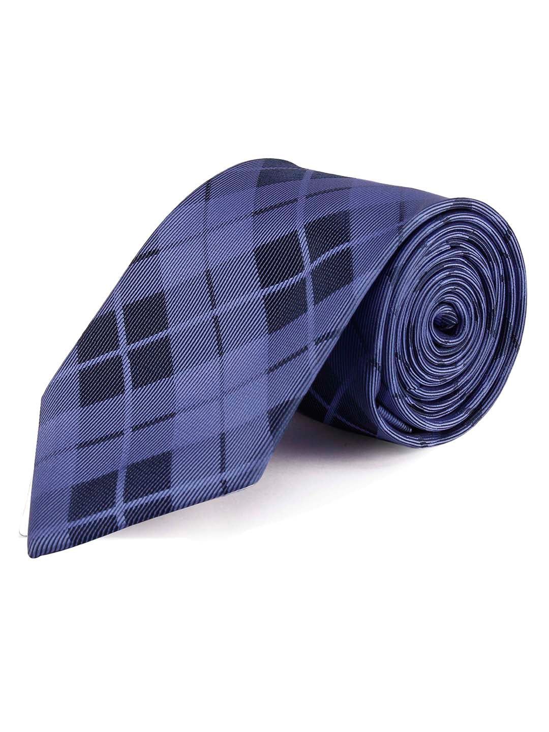 PELUCHE Men Blue Checked Broad Tie-picture-50