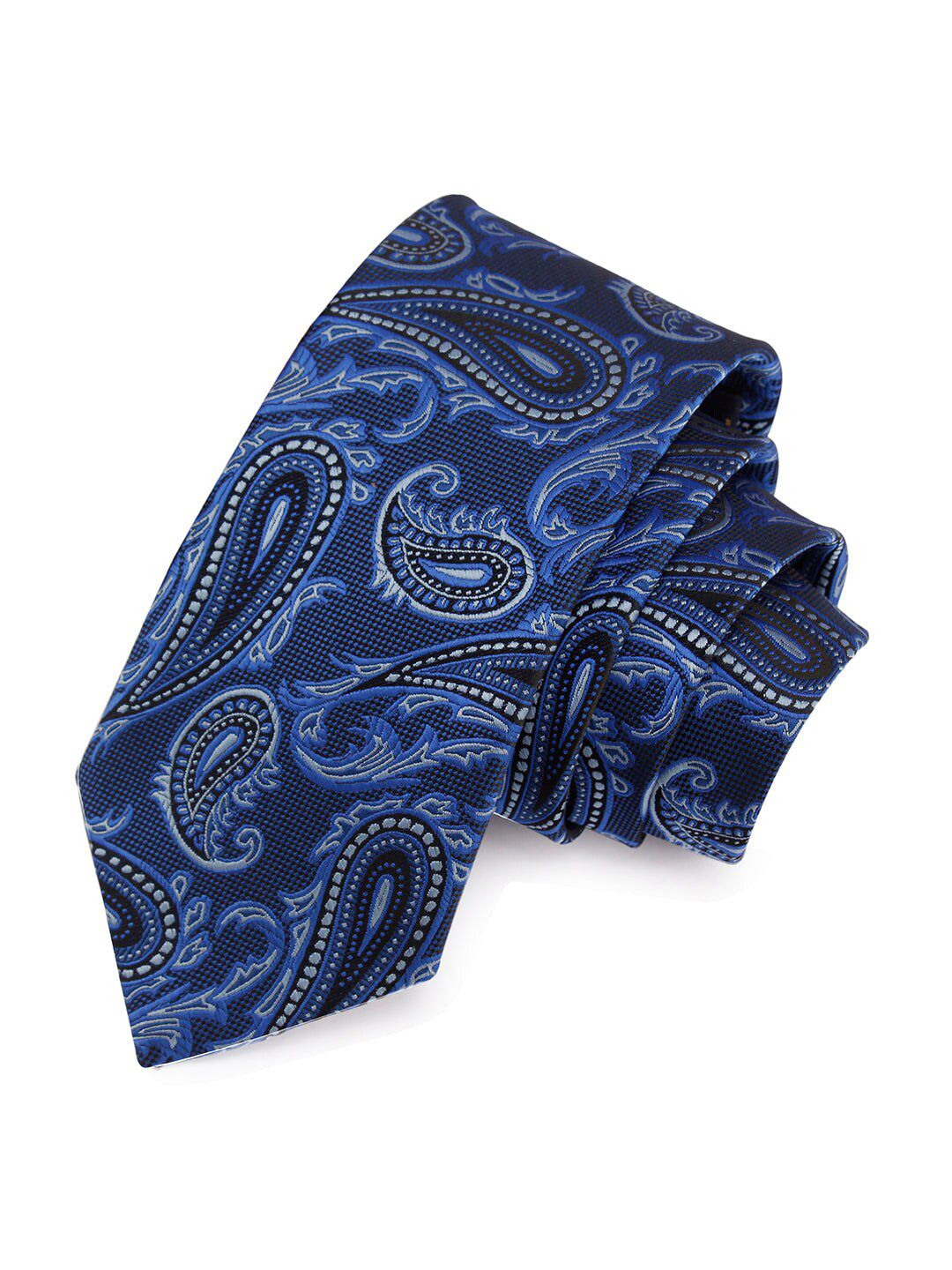 PELUCHE Men Blue Woven Design Skinny Tie-picture-14