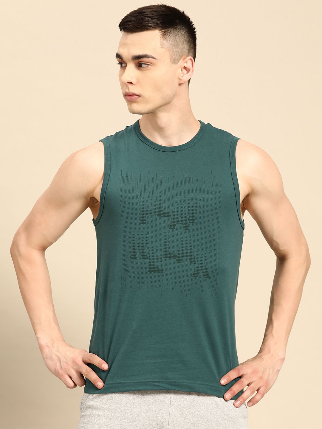 Buy Jockey Jockey Typography Print Muscle Fit Sleeveless T-shirt AM06 at  Redfynd