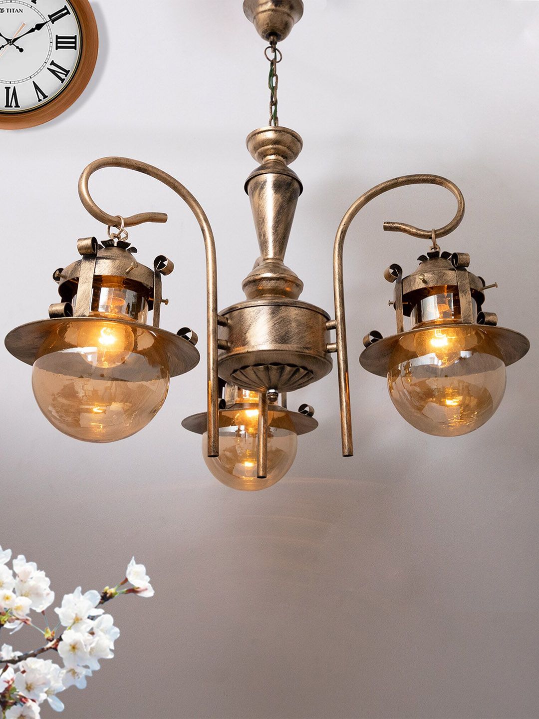 Homesake Gold-Toned 3-Light Oil Rubbed Antique Bronze Vintage Edison Chandelier-picture-53