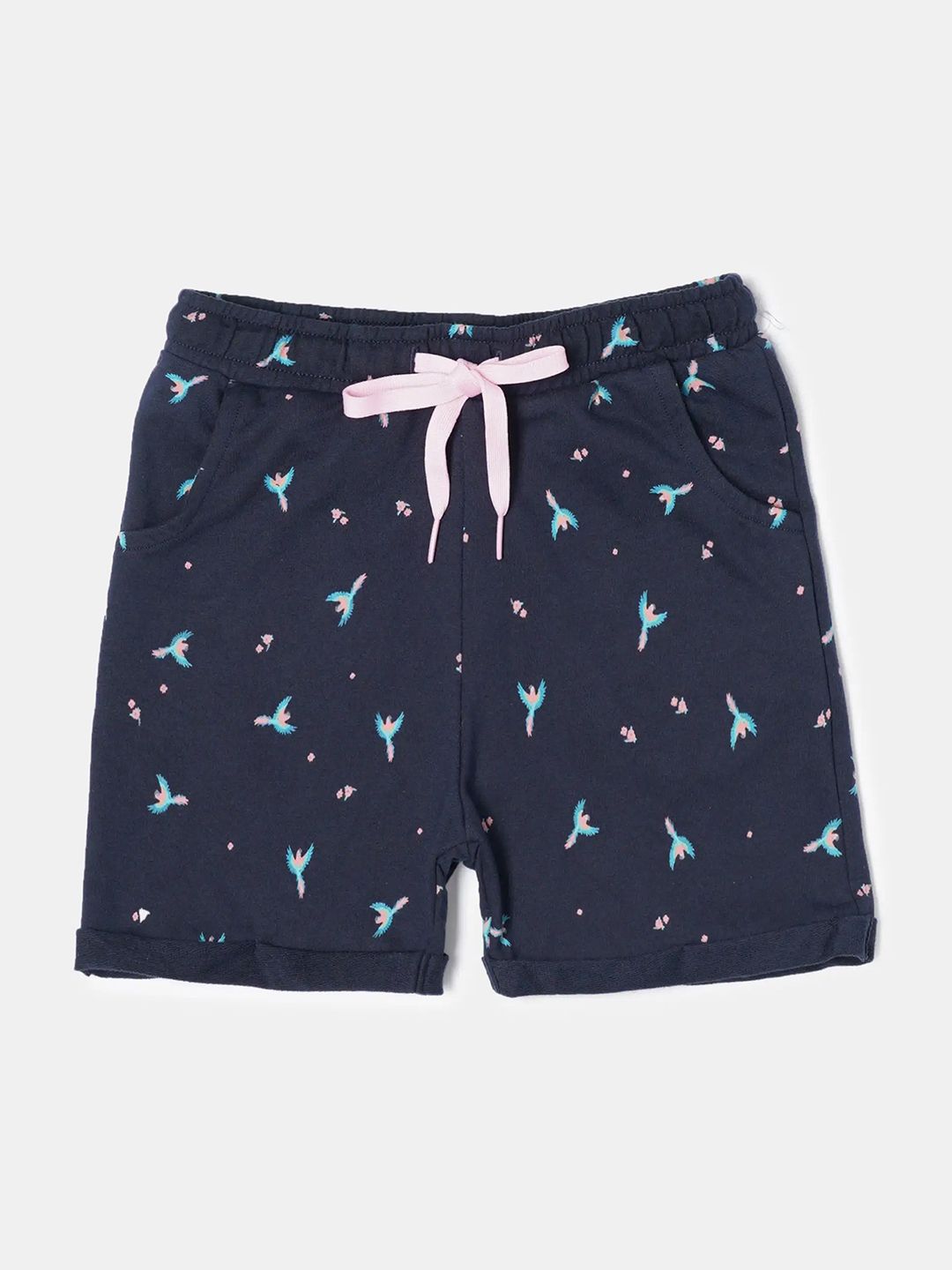 Jockey Girls Combed Cotton Regular Fit Printed Turn Up Hem Styled Shorts - CG02-picture-13