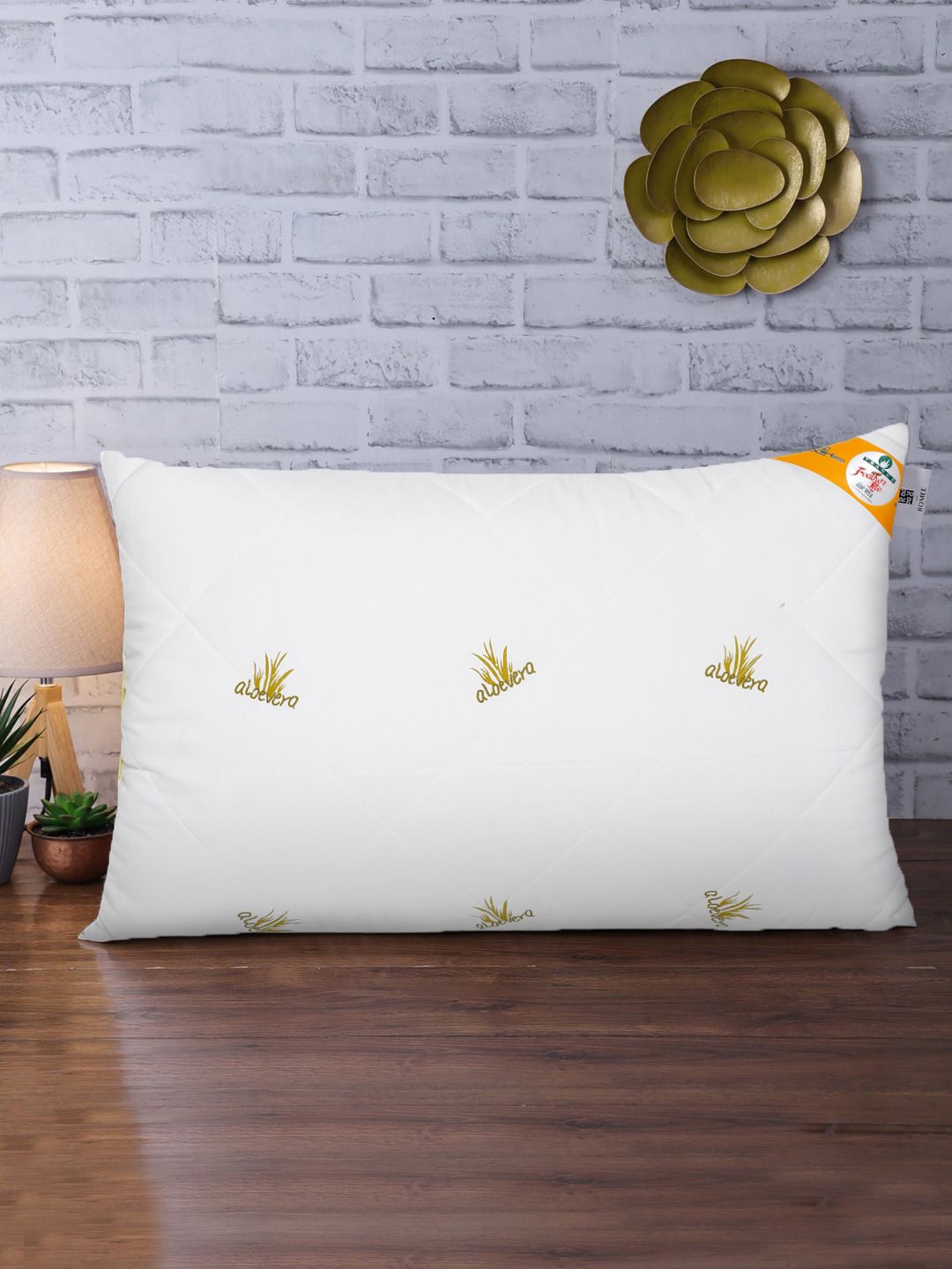 Featherlite White Single Aloe Vera Treated Quilted Sleep Pillow-image-44