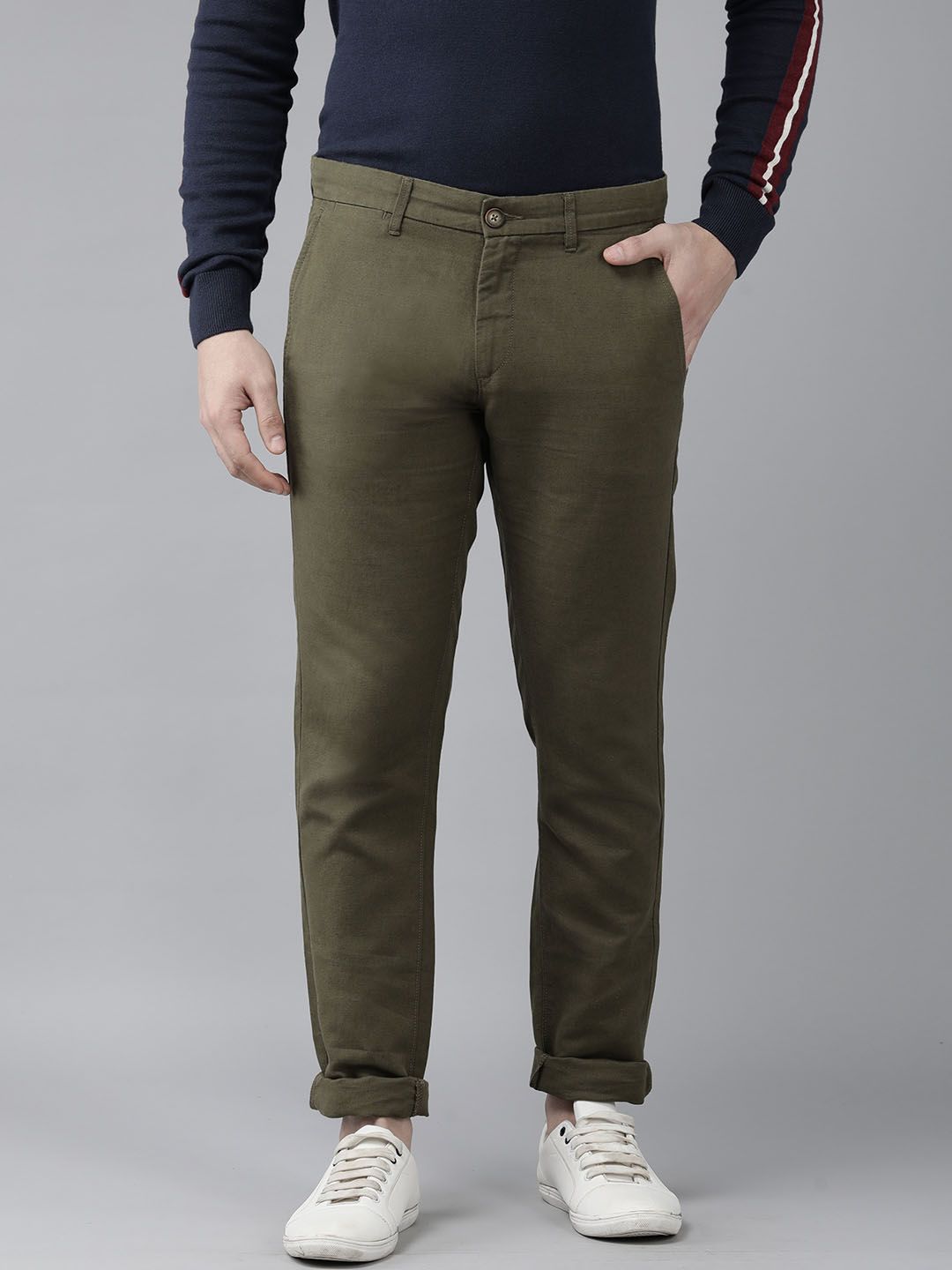 Buy US Polo Assn Men Solid Slim Fit Formal Trouser  Cream Online at Low  Prices in India  Paytmmallcom