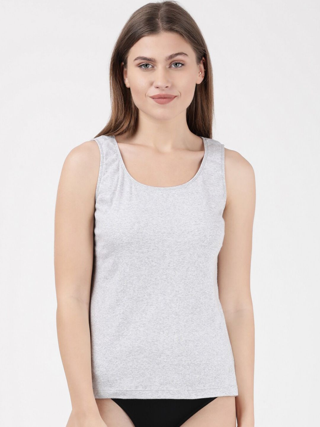 Jockey Women Grey Solid Pure Cotton Relaxed-Fit Thermal Top-picture-32