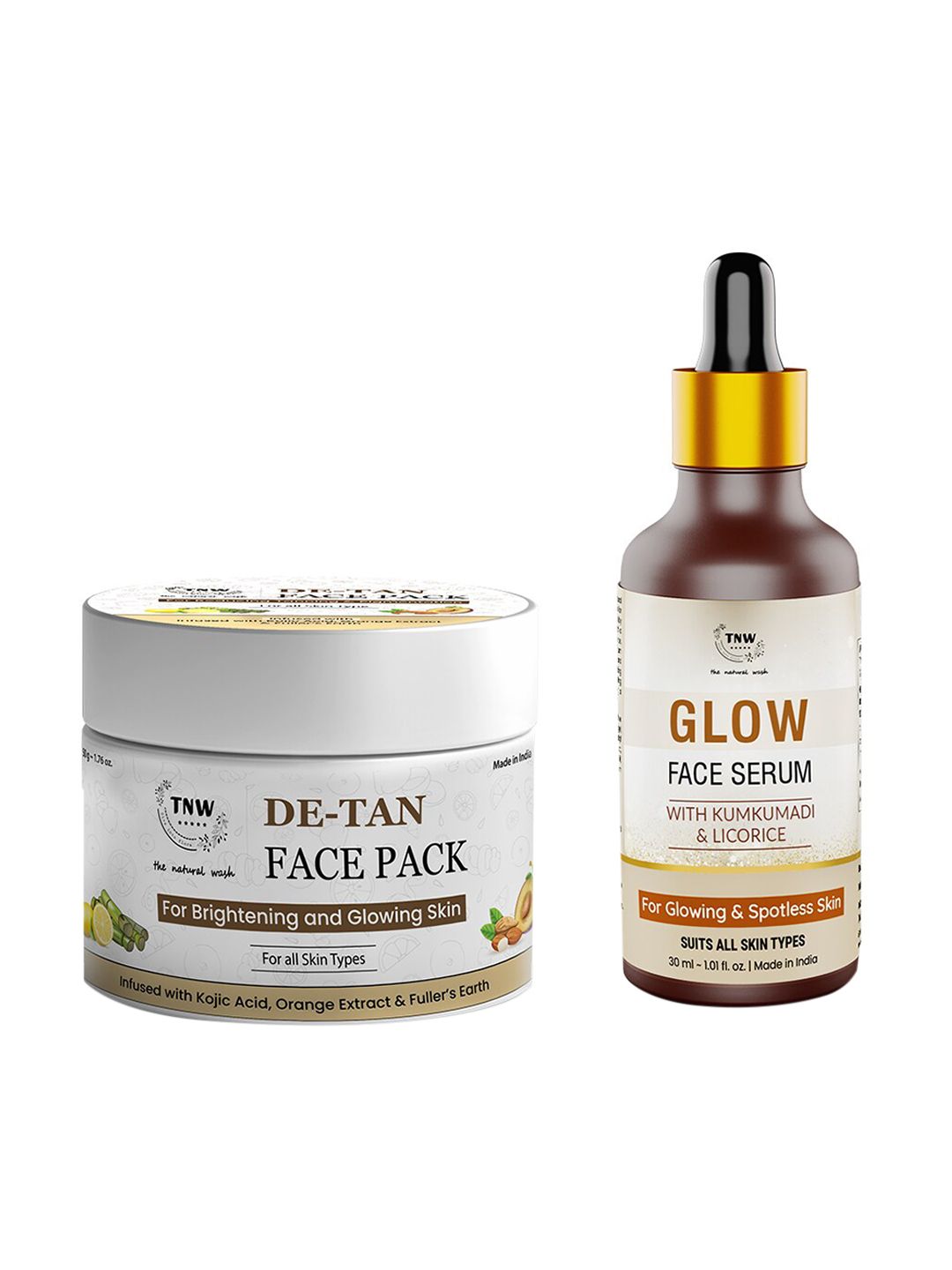 TNW the natural wash Set Of De-Tan Face Pack 50g & Glow Face Serum 30ml-picture-42