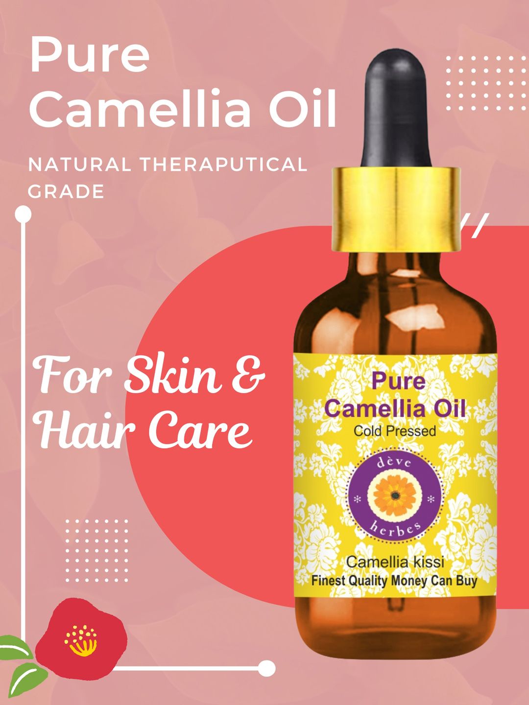 Deve Herbes Pure Camellia Cold Pressed Oil with Glass Dropper - 10ml-picture-34