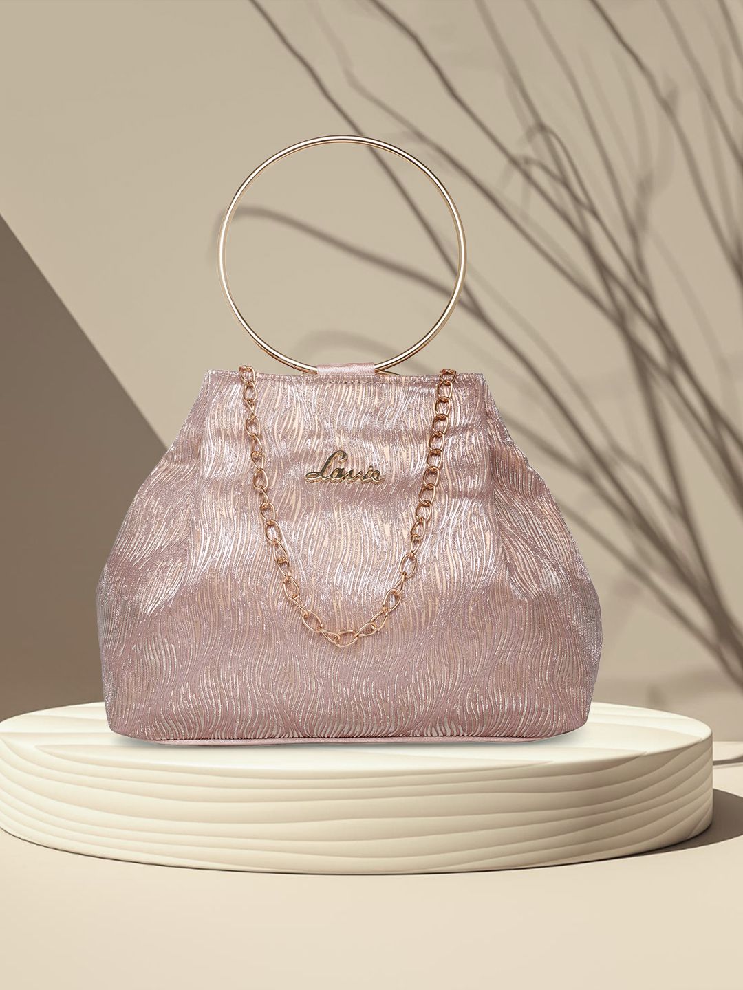 Lavie Alya Rose Gold Structured Potli-picture-58