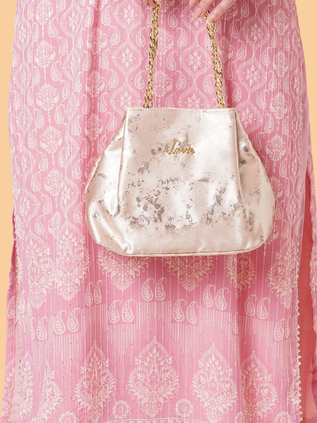 Lavie Shaya Pink Embellished Structured Potli-picture-34