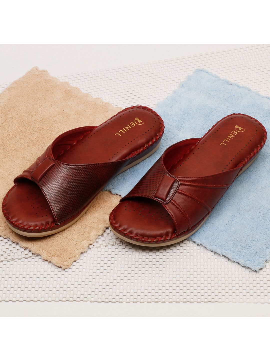 Denill Women Maroon Open Toe Flats-picture-28