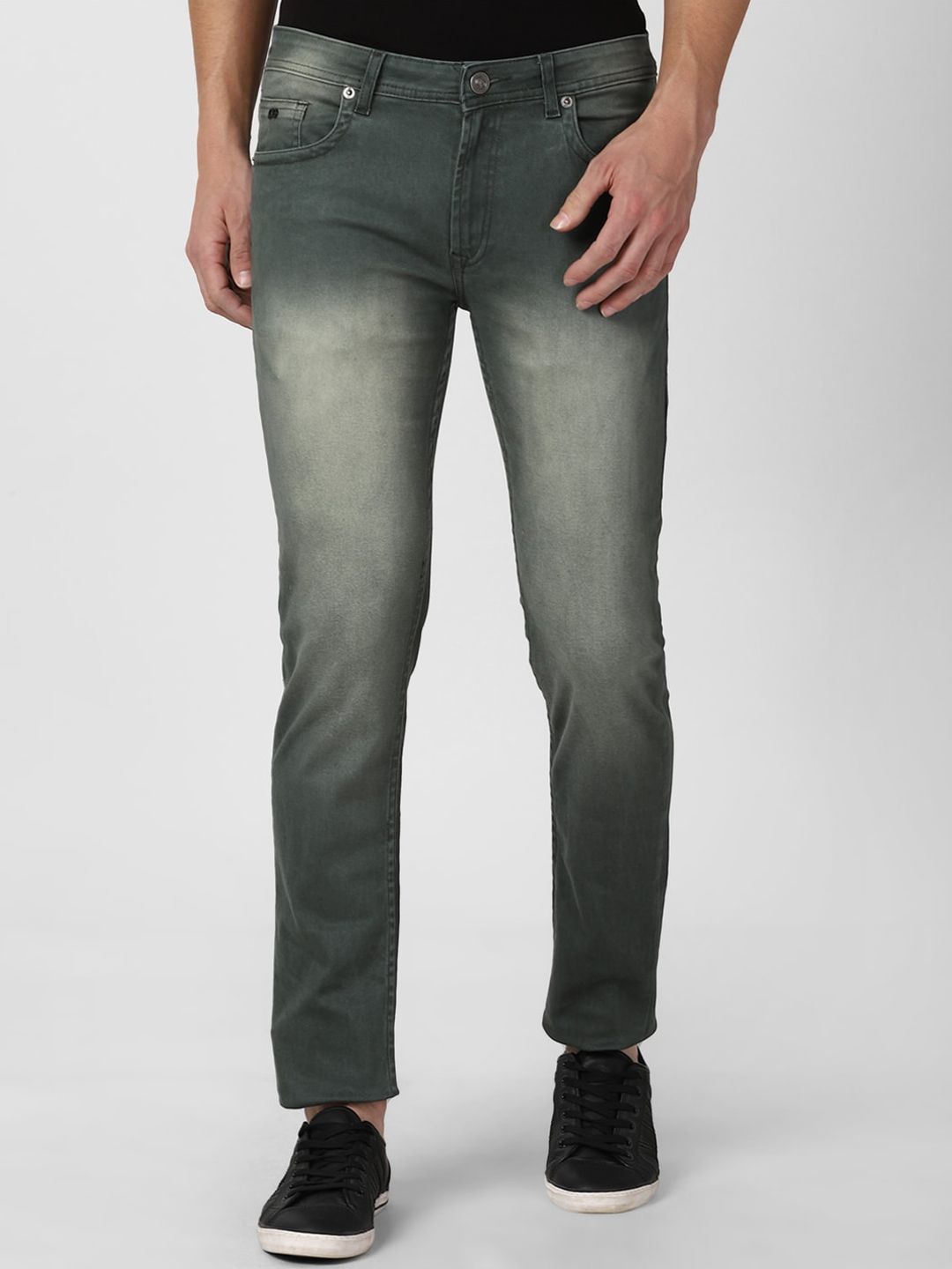 Peter England Casuals Men Grey Slim Fit Heavy Fade Jeans-image-14