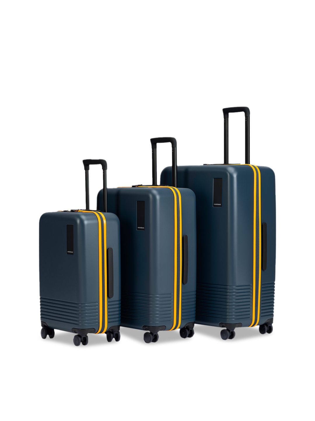 MOKOBARA Set Of 3 Olive Green Textured Hard-Sided Trolley Bags-picture-13