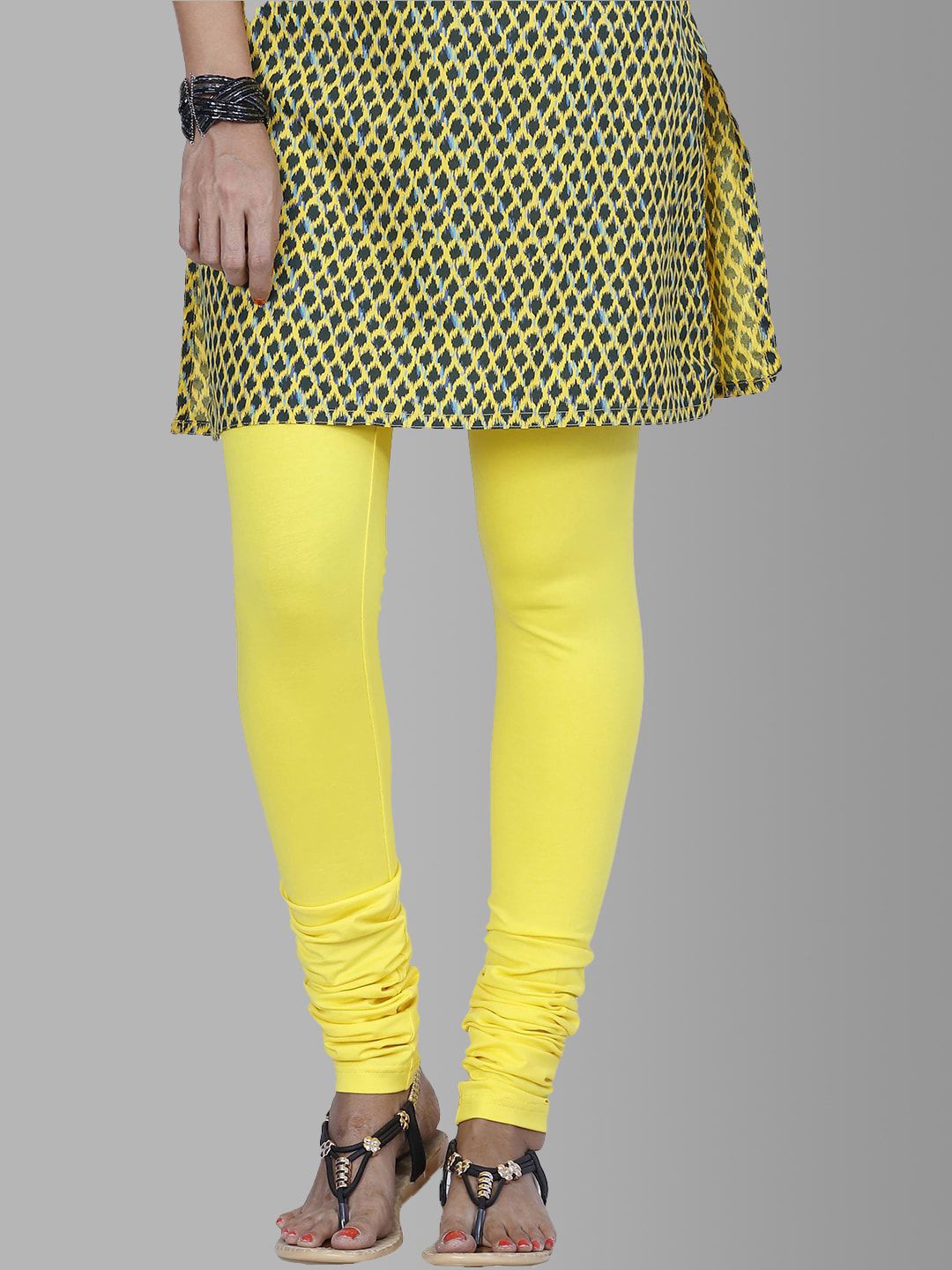 Dollar Missy Lemon Yellow Cotton Leggings