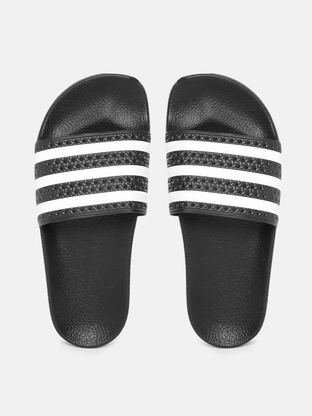 ADIDAS Originals Men Black & White Striped Sliders-picture-13