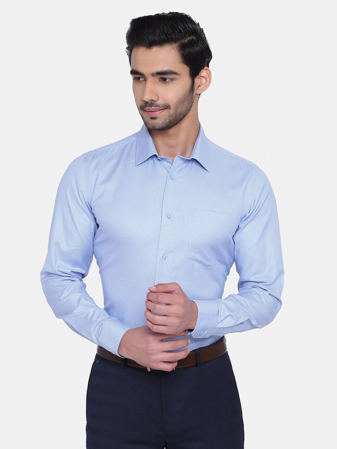 Blackberrys Men Blue India Slim Fit Cotton Formal Shirt