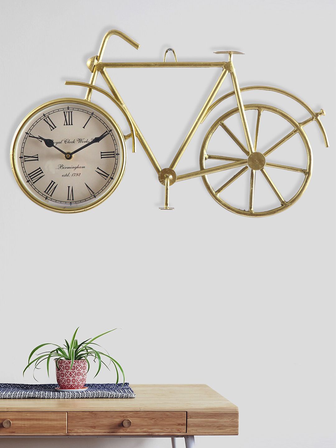 Aapno Rajasthan Gold-Toned Quirky Contemporary Wall Clock-image-36
