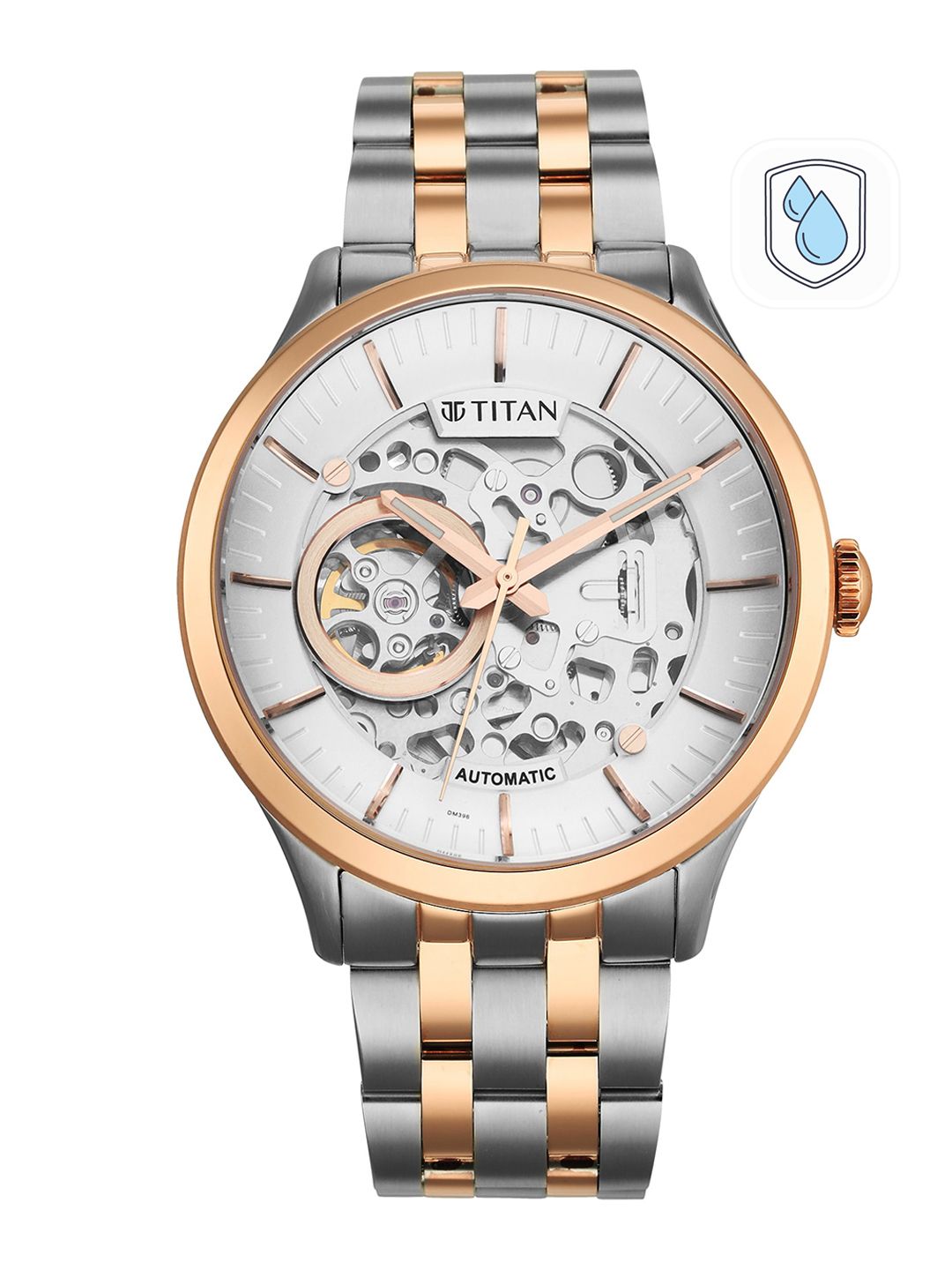 Titan Men Silver-Toned Skeleton Dial & Steel Toned Stainless Steel Bracelet Style Straps Analogue Watch-image-33