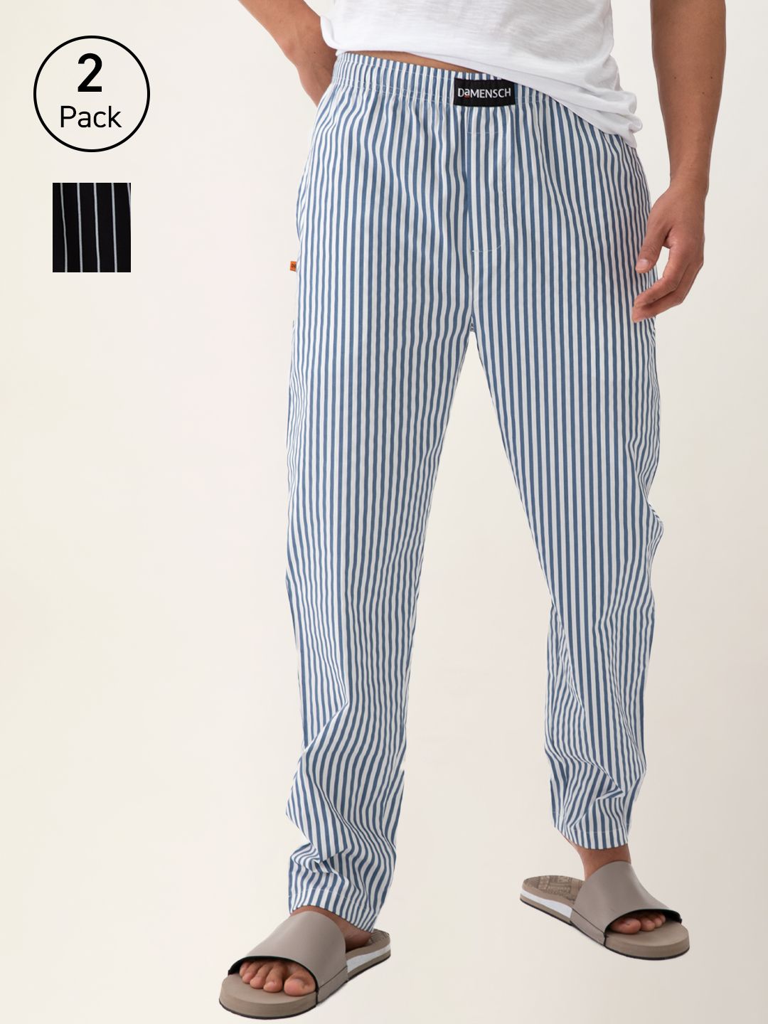 DAMENSCH Men Pack Of 2 Striped Lounge Pants-picture-22