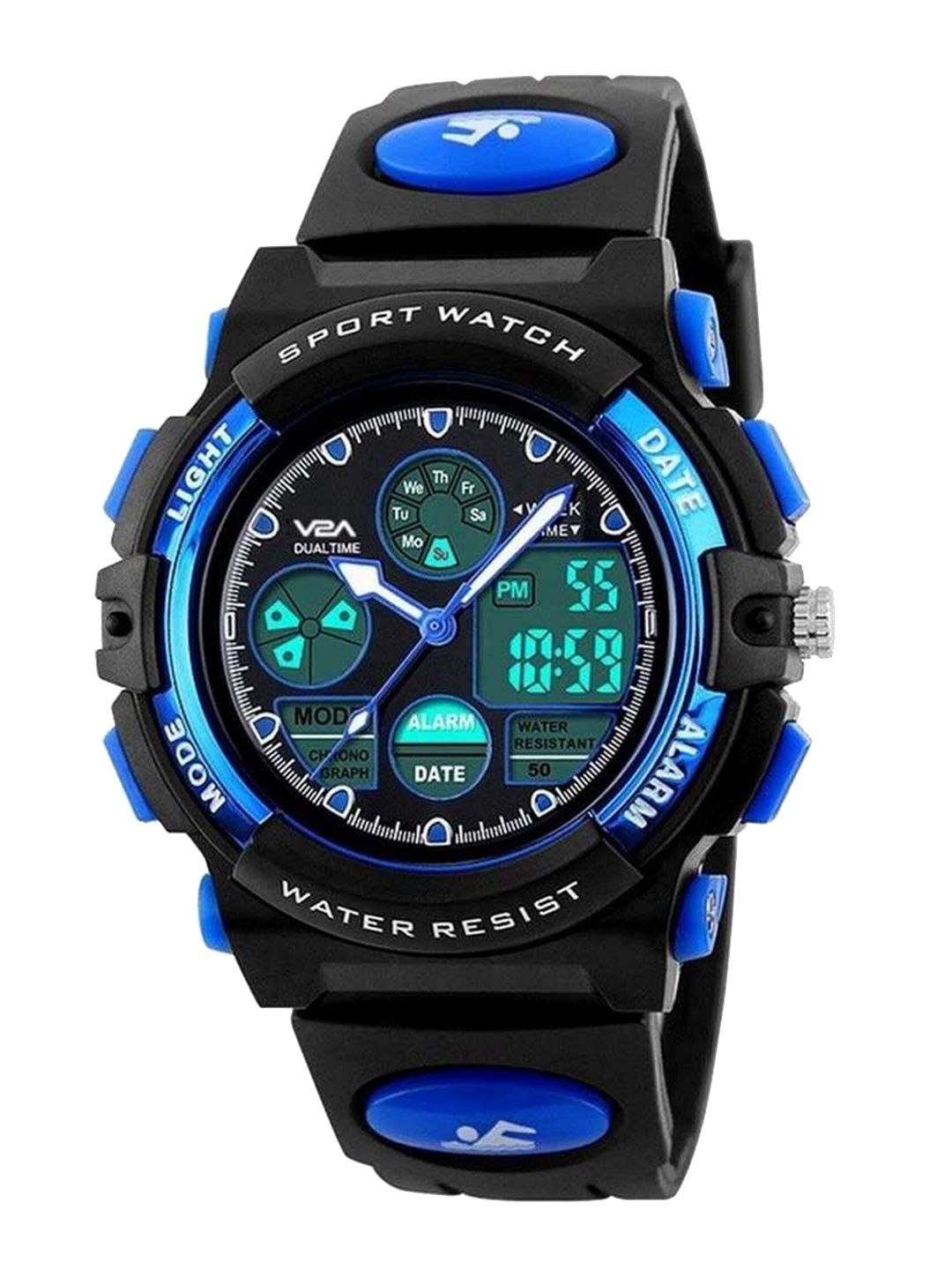 V2A Unisex Kids Blue Dial & Blue Straps Analogue and Digital Multi Function Watch-image-4