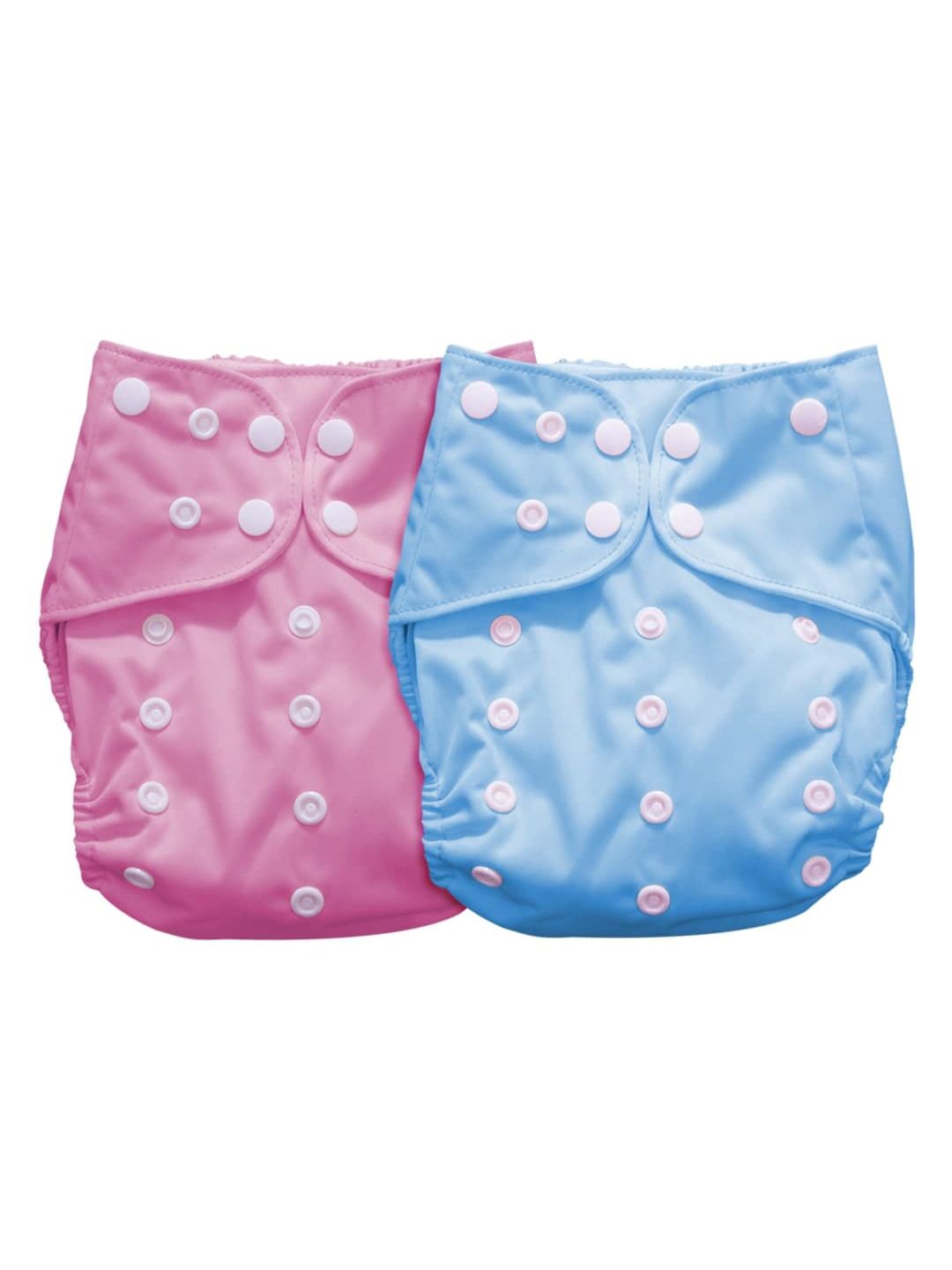 Moms Home Infants Pack Of 2 Blue & Pink Printed Reusable Pocket Diapers With 2 Inserts-picture-50