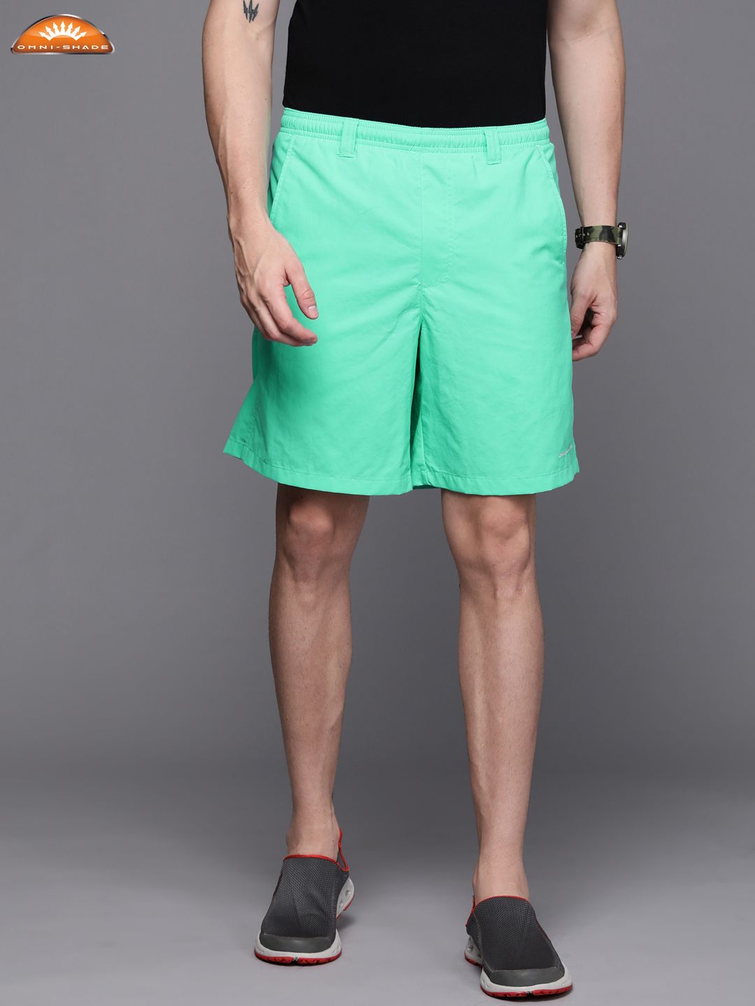 Columbia Men Green Solid Omni-Heat Backcast III Water Short-image-18
