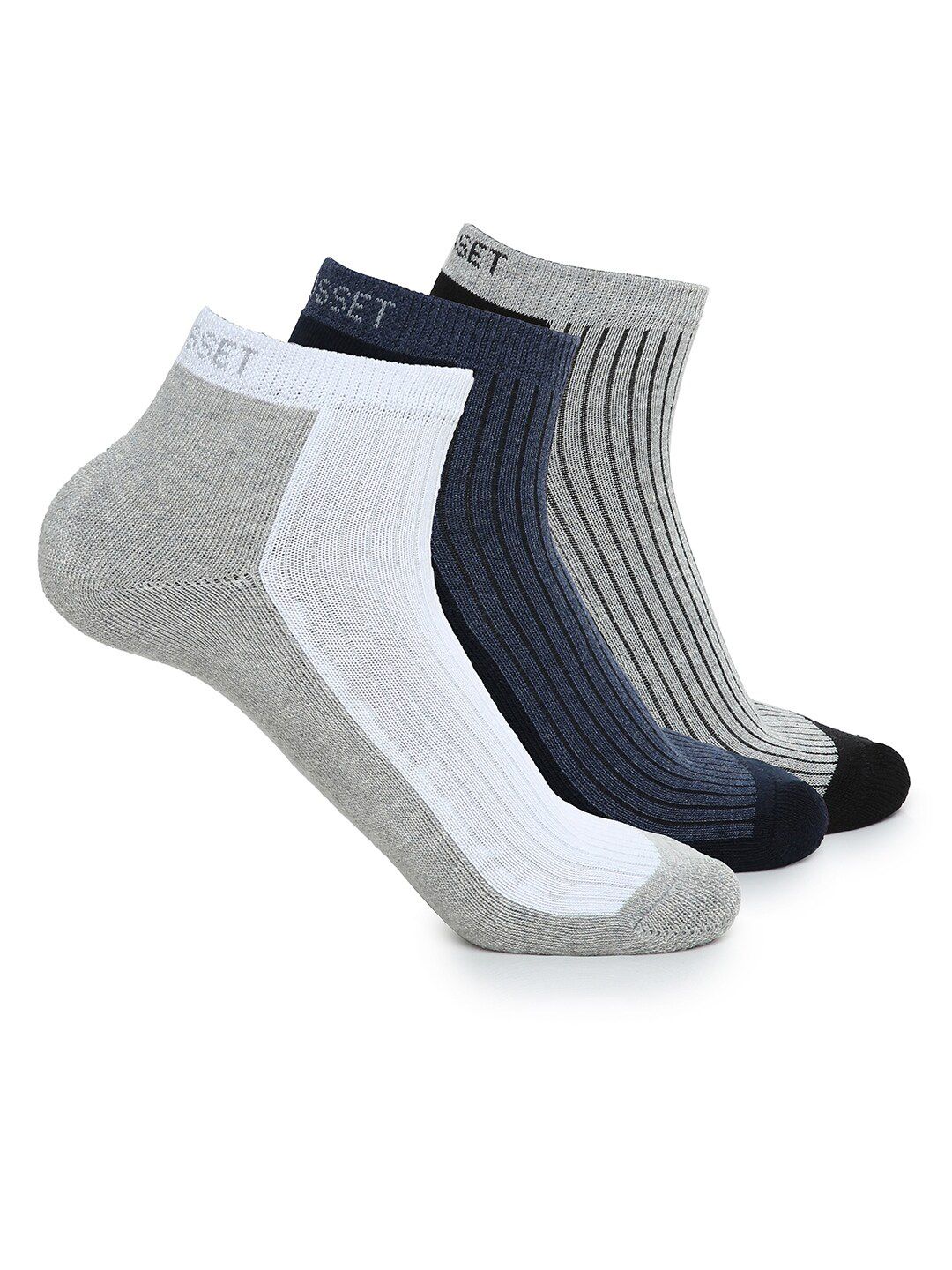 CRUSSET Men Pack Of 3 Assorted Ankle-Length Socks-picture-26