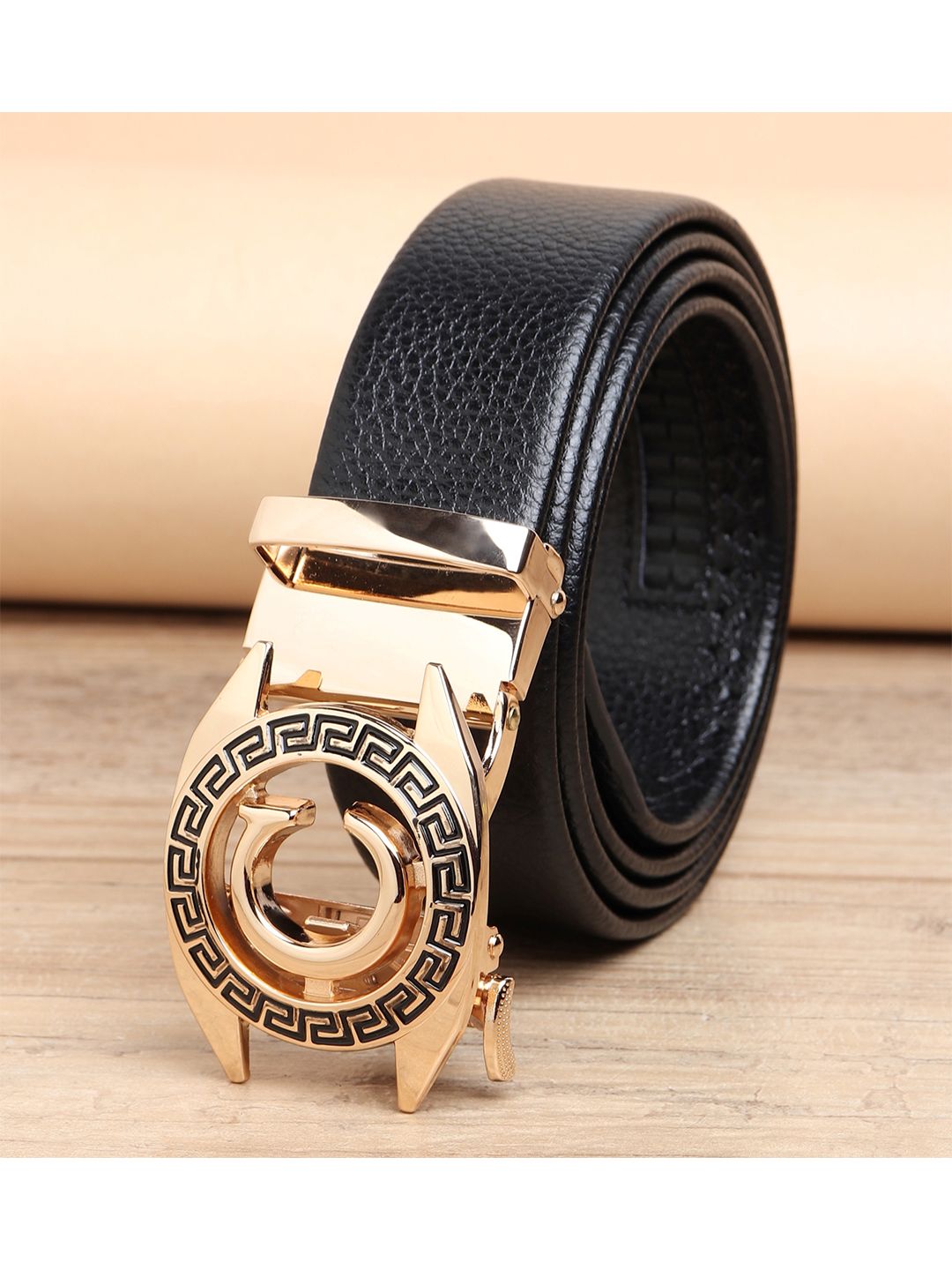 ZORO Men Black Textured PU Belt-picture-18
