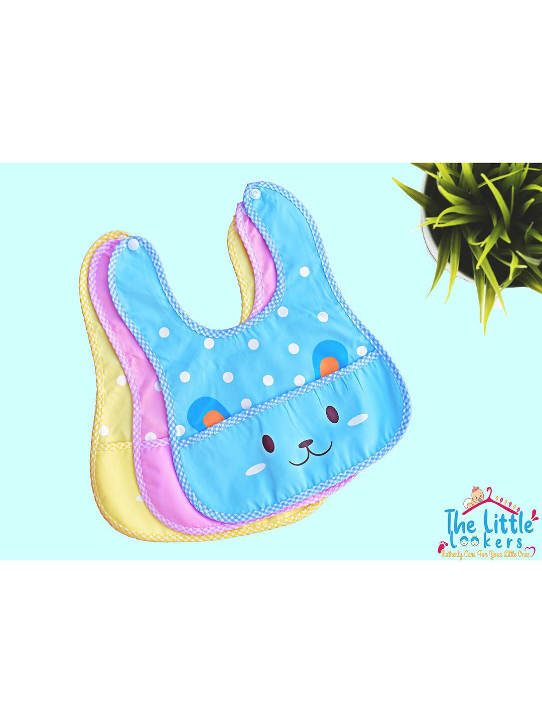 The Little Lookers Infants Pack of 6 Printed Cotton Bibs-picture-26