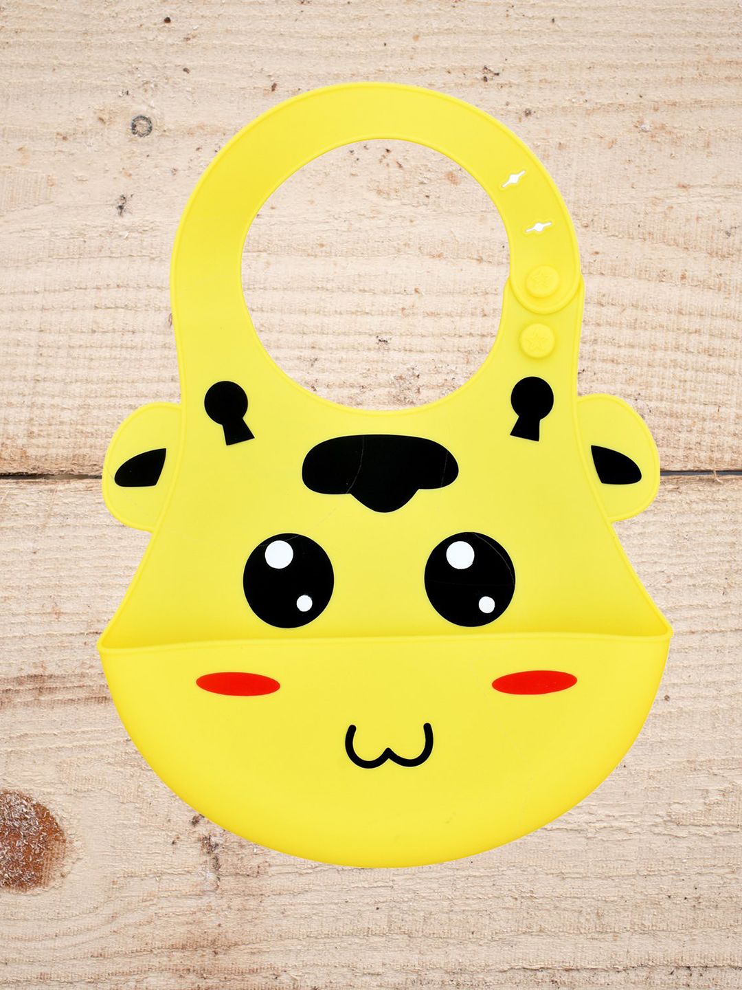 The Little Lookers Kids Yellow Printed Silicone Bib-picture-49