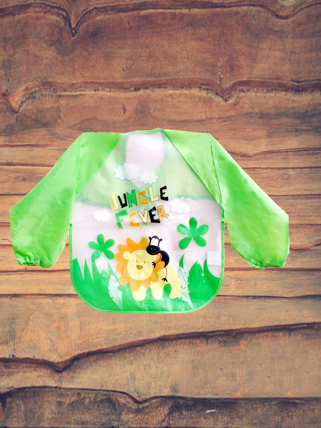 The Little Lookers Infants Green & White Printed Full Sleeves Bibs-picture-18