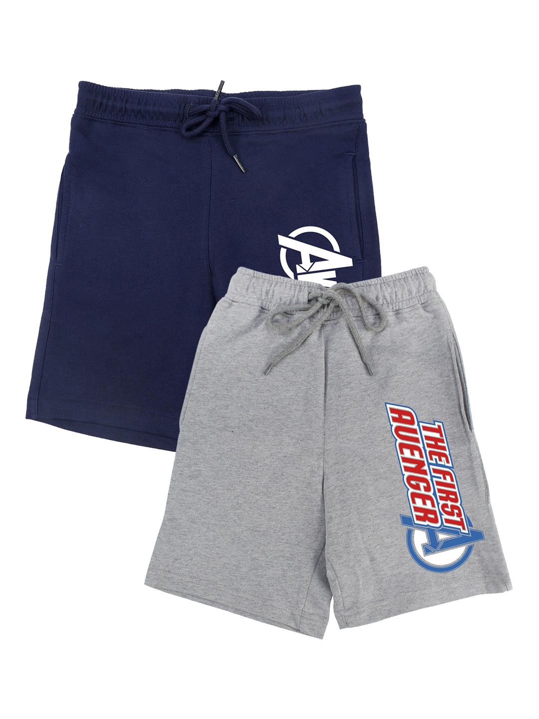 Marvel by Wear Your Mind Boys Pack of 2 Grey & Navy Blue Avengers Printed Shorts-picture-23
