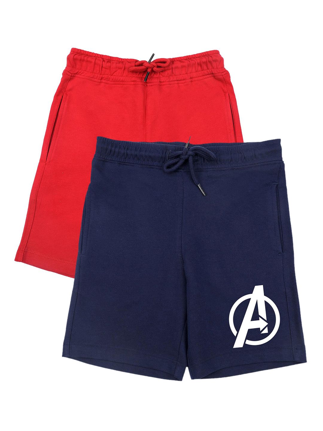 Marvel by Wear Your Mind Boys Pack of 2 Navy Blue & Red Avengers Printed Shorts-picture-24