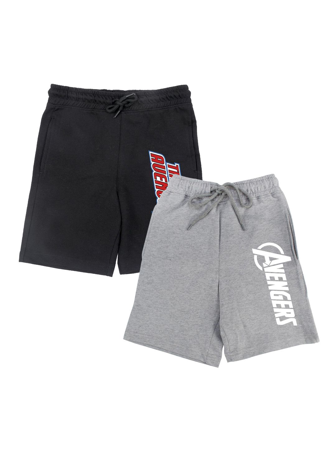 Marvel by Wear Your Mind Boys Pack of 2 Grey & Black Avengers Printed Shorts-picture-22