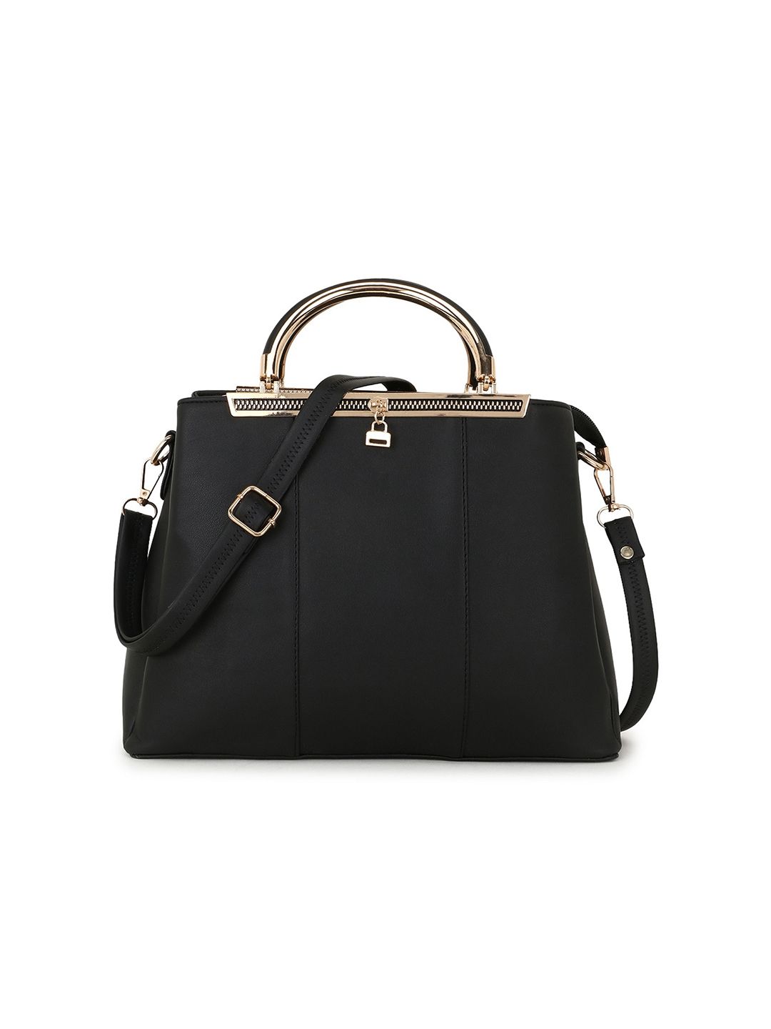 Buy Lychee bags women Pu Black Handbag at