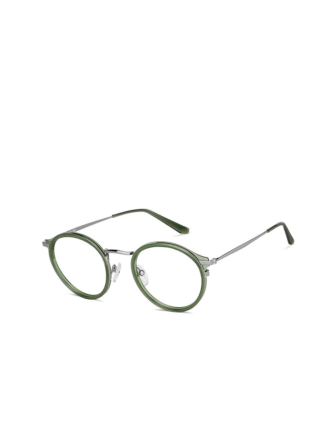 Lenskart Blu Unisex Transparent & Green Full Rim Round Frames